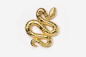 A gold snake shaped balloon on top of a white surface.