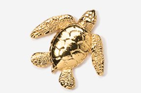 A gold turtle is shown in this picture.