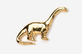 A gold plated dinosaur is shown in this image.