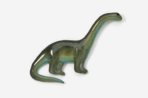 A green dinosaur is standing up against the wall.