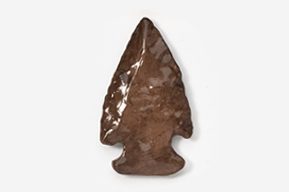 A brown arrowhead is shown on the white background.