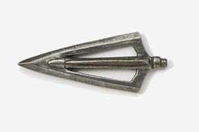 A metal arrow with a pointed tip.