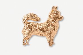 A gold dog is standing on its hind legs.