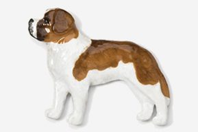 A brown and white dog is standing on its hind legs.