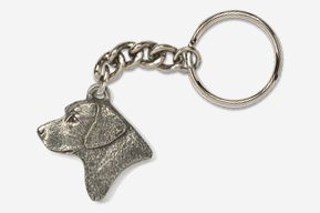 A keychain with a dog 's head on it.