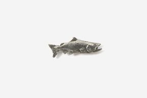 A silver fish is shown on the white background.