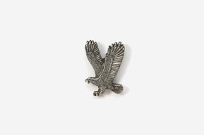 A silver eagle is flying in the air.