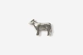 A silver cow is shown in this picture.