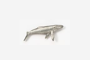 A silver whale is shown on the white background.