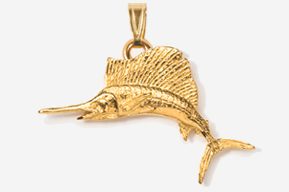 A gold fish is hanging on the side of a wall.