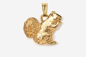 A gold squirrel charm is shown in this picture.