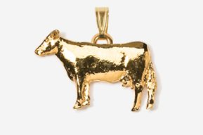 A gold cow is shown in this picture.