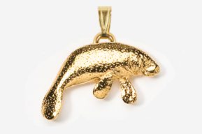 A gold plated animal is shown.