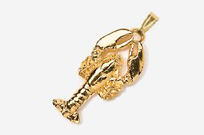 A gold lobster pendant is shown in this picture.