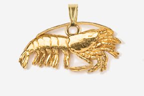 A gold lobster pendant is shown in this picture.