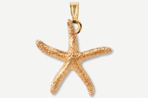 A gold starfish pendant is shown.