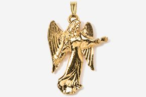 A gold angel is shown in the picture.