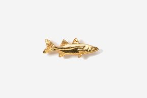 A gold fish pin is shown in this image.