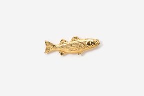 A gold fish pin is shown here.