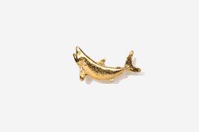 A gold dolphin is shown in this picture.