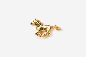 A gold horse is standing on its hind legs.