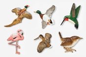 Hand Painted Bird Pins