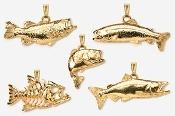 24K Gold Plated Freshwater Fish Pendants