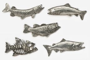 Antiqued Pewter Freshwater Fish Pins
